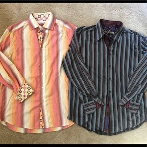 Men’s Robert Graham button down shirt lot LARGE